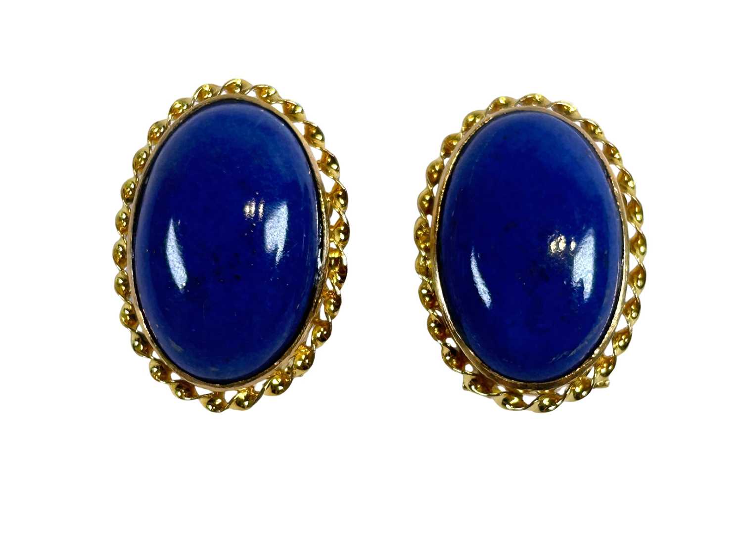 Lot 54 - Lapis Earrings.