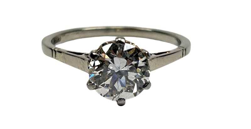 Lot 9 - Solitaire Diamond Ring 18ct White Gold.
