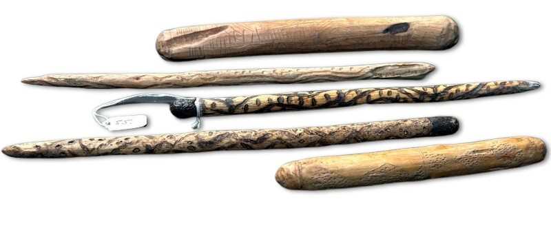 Lot 42 - Qty 5 Aboriginal Message Sticks, South Kimberley 1890's.