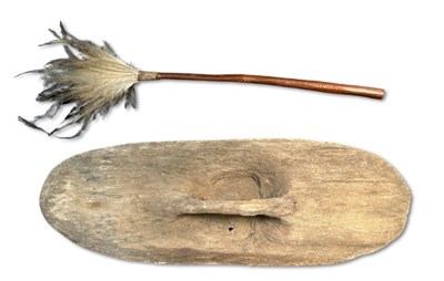 Lot 44 - Aboriginal Shield and Rare Northern Australian Aboriginal Fly Whisk.