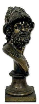 Lot 187 - Classical Greek Bronze Bust Sculpture.