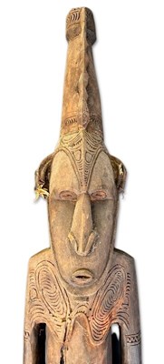 Lot 105 - Monumental Papua New Guinea Lower Sepik Male Figure.