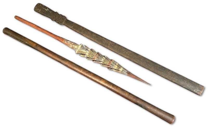 Lot 107 - Three Oceanic Weapons and Ceremonial Arms.