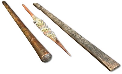 Lot 107 - Three Oceanic Weapons and Ceremonial Arms.