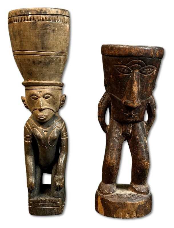 Lot 58 - Two Papua New Guinea Figurative Betel Nut Mortars.