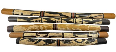 Lot 85 - Incised didgeridoos Yirrkala , North East Arnhem Land collected 1970s.