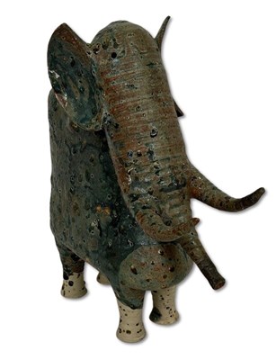 Lot 170 - Iris Galbraith (Australia c.1970's) Stoneware Elephant.