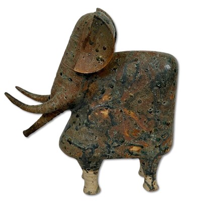 Lot 170 - Iris Galbraith (Australia c.1970's) Stoneware Elephant.