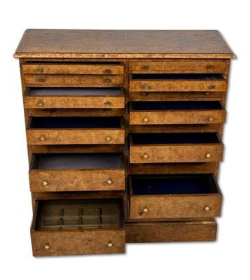 Lot 133 - Victorian Burr Elm Specimen Chest of Drawers.