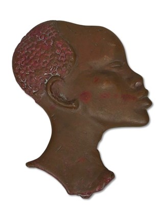 Lot 188 - Bronze Statue and African Plaque, 2pcs.
