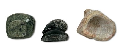 Lot 182 - African Carved Soapstone Group, 3pcs.