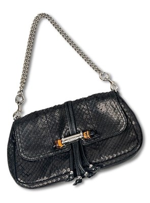 Lot 105 - Gucci Croisette Bamboo Leather Shoulder Bag.
