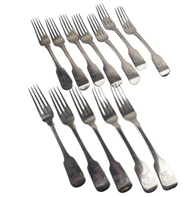 Lot 320 - Twelve Quality Georgian Silver Forks.