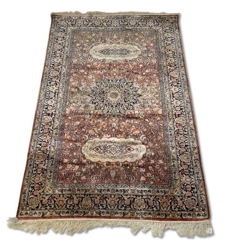 Lot 154 - Persian Silk and Wool Rug, 95 x 150 cm.