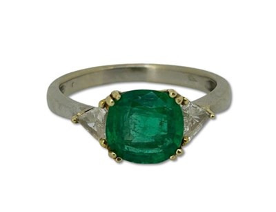 Lot 254 - Emerald & Diamond Ring.