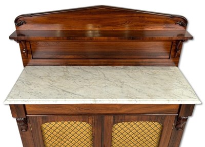 Lot 132 - Victorian Rosewood Marble Top Chiffonier.