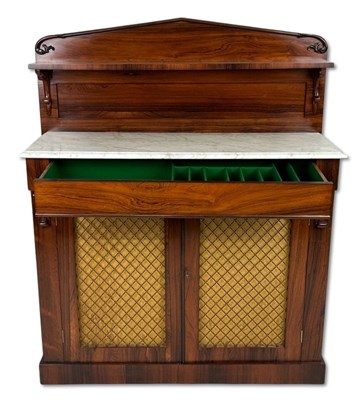 Lot 132 - Victorian Rosewood Marble Top Chiffonier.