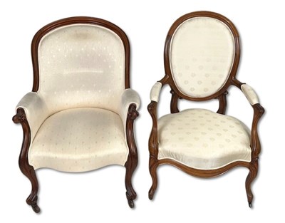 Lot 124 - Two Victorian Parlour Chairs.