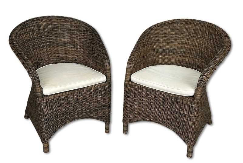 Lot 114 - Pair of Cane Wicker Chairs.