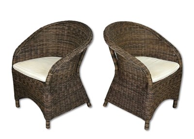 Lot 114 - Pair of Cane Wicker Chairs.
