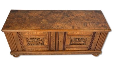 Lot 112 - Burl Walnut Cabinet TV Stand.