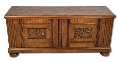 Lot 112 - Burl Walnut Cabinet TV Stand.
