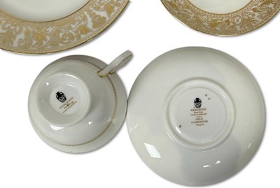 Lot 163 - Wedgwood Porcelain Florentine Gold Part Dinner Set, 62 pcs.