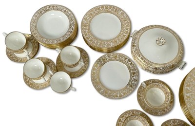 Lot 163 - Wedgwood Porcelain Florentine Gold Part Dinner Set, 62 pcs.
