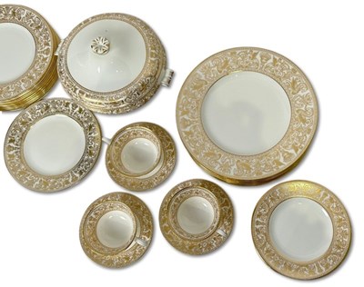 Lot 163 - Wedgwood Porcelain Florentine Gold Part Dinner Set, 62 pcs.