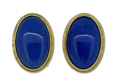 Lot 301 - Large Lapis Lazuli Earrings.
