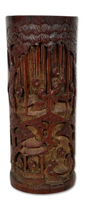 Lot 191 - Chinese Carved Bamboo Brushpot.