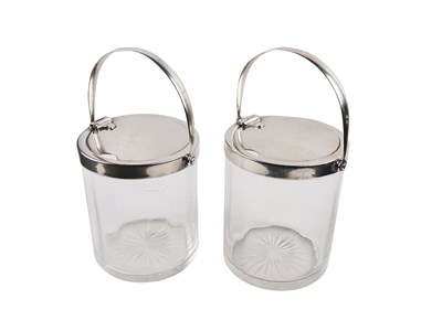 Lot 327 - Silver Topped Beveled Glass Condiment Jars.