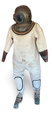 Lot 119 - Deep Sea Diver's Suit with Brass Helmet.