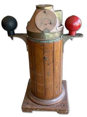 Lot 138 - Ships Brass and Wood Binnacle Compass.