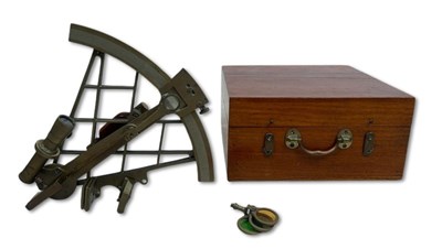 Lot 106 - A Brass Marine Sextant in Fitted Case.