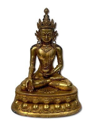 Lot 196 - Chinese Bronze Figure of Bhaisajyaguru.