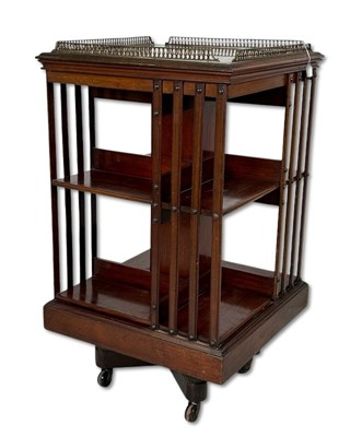 Lot 73 - Edwardian Mahogany Revolving Bookcase.