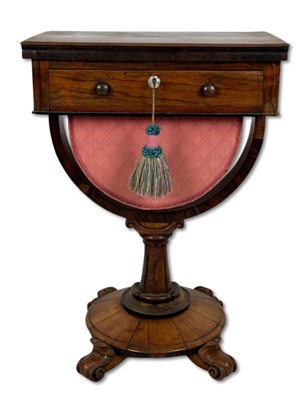 Lot 58 - Victorian Rosewood Ladies Work Table.
