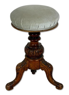 Lot 70 - Victorian Walnut Piano Stool.