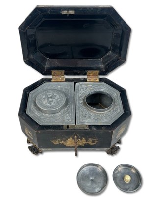 Lot 209 - Chinese Lacquered Tea Caddy.
