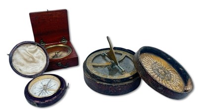 Lot 112 - Collection Of Antique Compasses, 3pcs.
