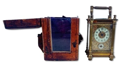 Lot 95 - Victorian Cased Brass Chiming Carriage Clock.