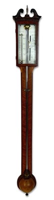 Lot 100 - Late Georgian Mahogany Marine Stick Barometer.