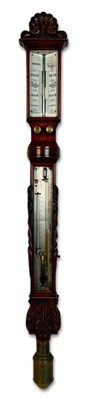 Lot 99 - Late Georgian Mahogany Marine Stick Barometer.