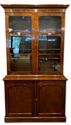 Lot 62 - Victorian Mahogany Two-Door Bookcase.