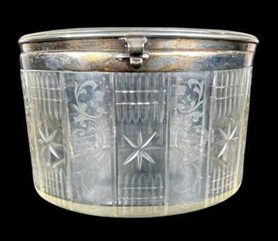 Lot 149 - Antique German Cut Crystal Dressing Table Jewellery Box.