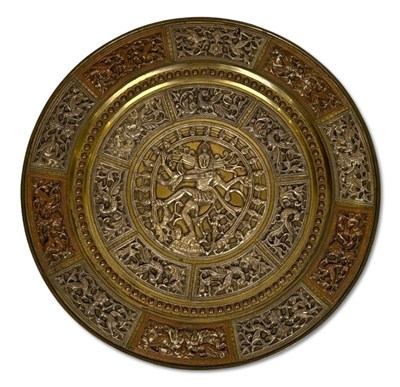 Lot 180 - Raj Period Indian Repousse Work Charger.