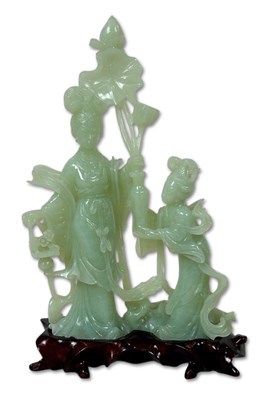 Lot 171 - Chinese Carved Jadeite Figure Group.