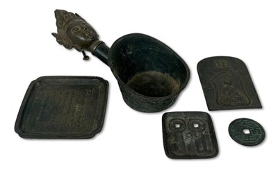 Lot 162 - Group of Chinese Bronze Metal Wares, 5pcs.