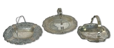 Lot 186 - Chinese Export Silver Serving Trays, 3pcs.